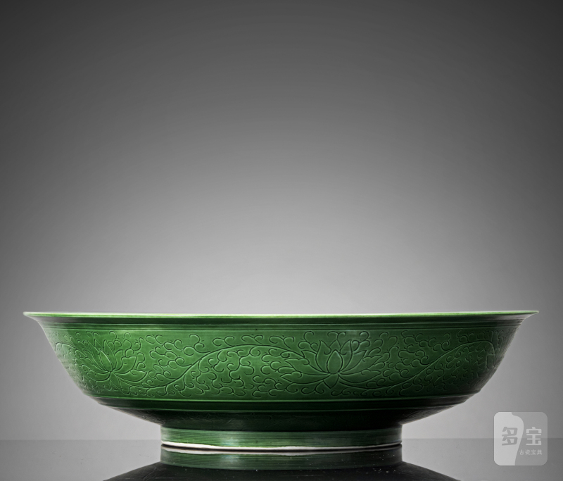 A fine emerald green glazed porcelain bowl - 图2
